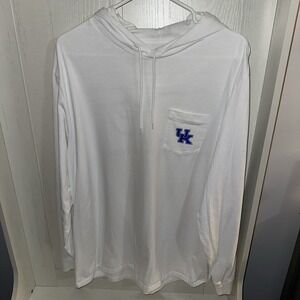 Vineyard Vines Mens Hoodie Long Sleeve University of Kentucky Size Large White